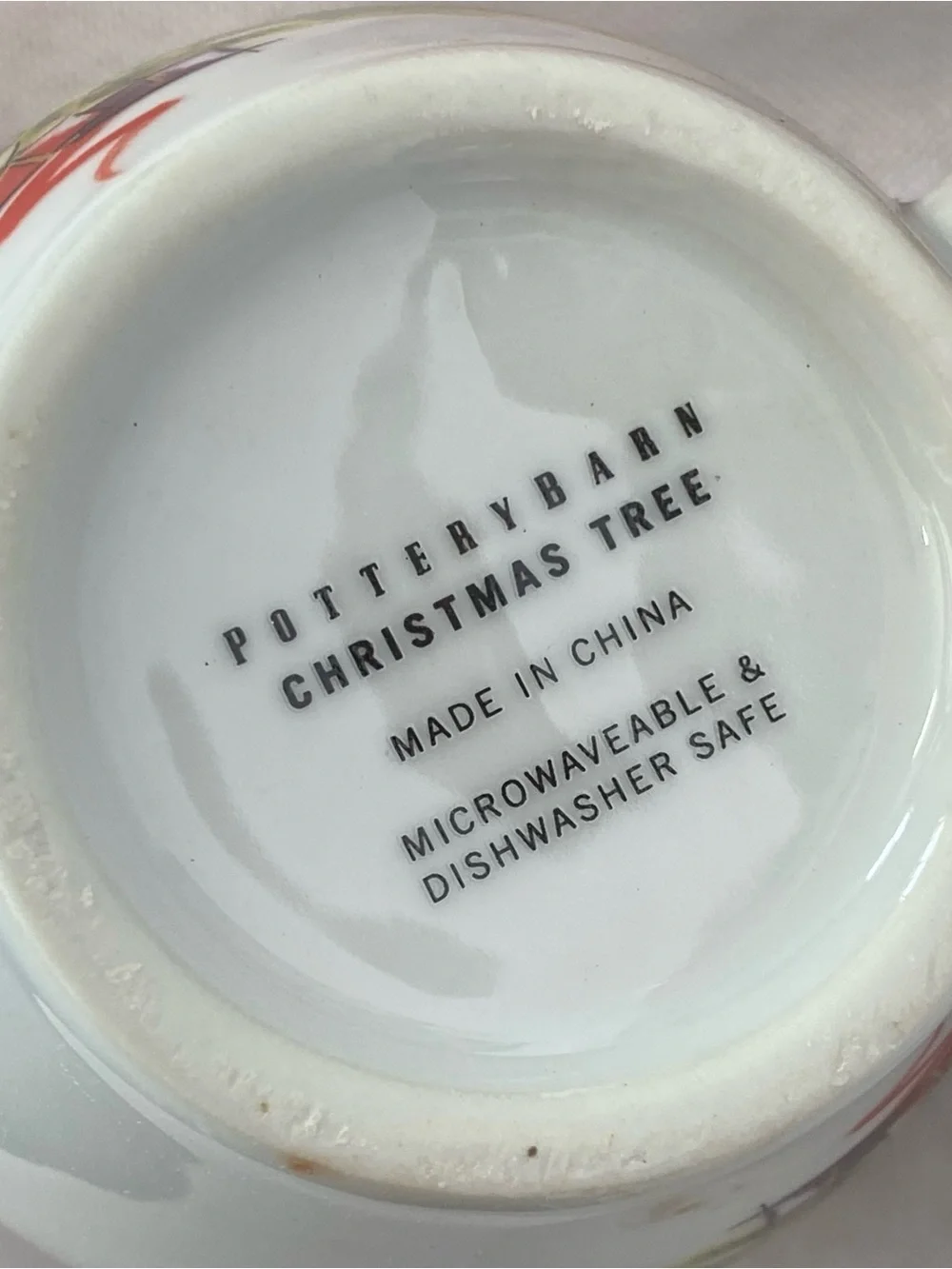 Pottery Barn Holiday Cheer Christmas Tree All is Bright All is Calm Mug Set Of 4